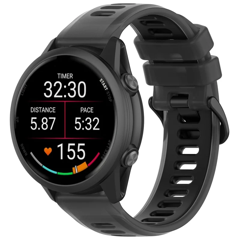 Cinturino di ricambio per Garmin Forerunner 570 47mm / 970 / 265 / 265 Music / Venu 3 Design Jelly Color Morbido Cinturino in TPU - Nero