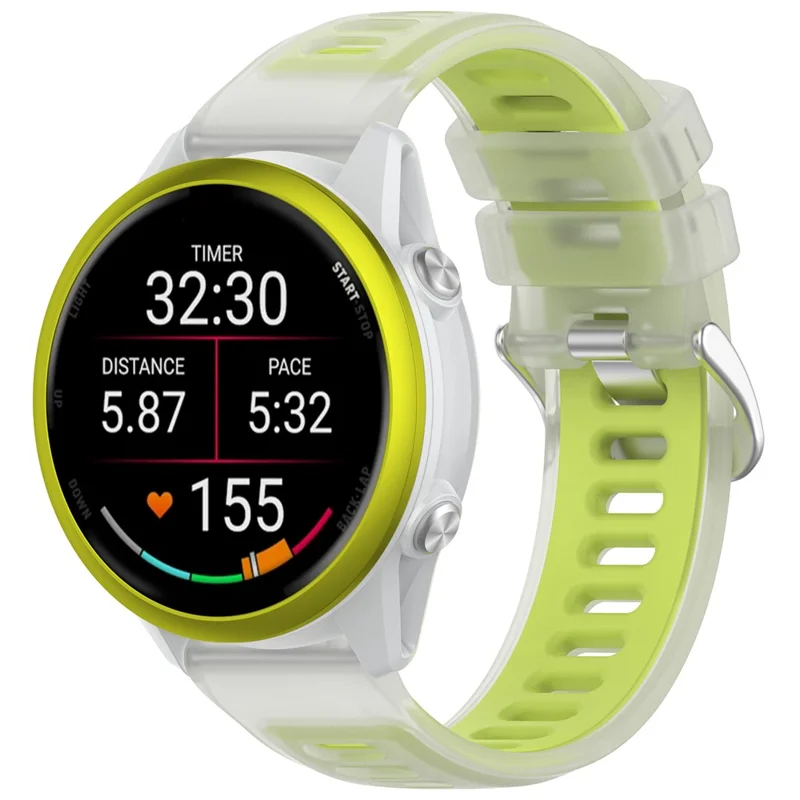Replacement Strap for Garmin Forerunner 570 42mm / Bounce / D2 Air X10 / vivoactive 5 Jelly Color Design Soft TPU Watch Band - Clear Lime