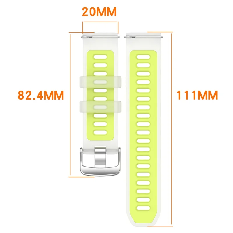 Replacement Strap for Garmin Forerunner 570 42mm / Bounce / D2 Air X10 / vivoactive 5 Jelly Color Design Soft TPU Watch Band - Clear Lime