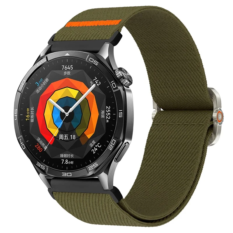 Для Samsung Galaxy Watch7 44мм / 40мм Нейлоновый ремешок для часов 20мм Эластичный браслет - Темно-армейский зеленый