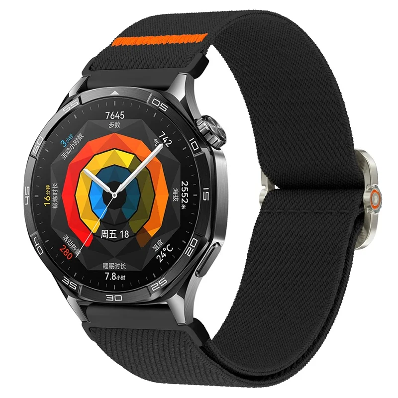 Correa de reloj de nailon elástica de 20mm para Samsung Galaxy Watch7 44mm / 40mm - Negro