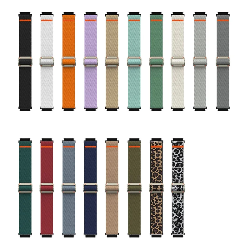 For Samsung Galaxy Watch7 44mm / 40mm Nylon Watch Band 20mm Elastic Wrist Strap - Starlight