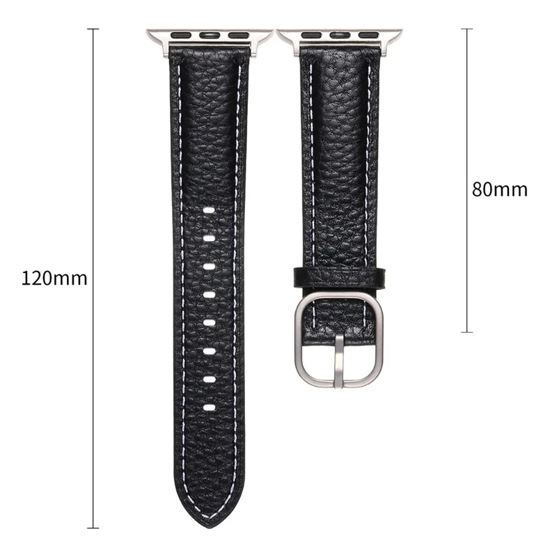 Watch Band for Apple Watch Series 10 Ultra 9 8 7 SE 6 5 4 3 2 1 46mm 49mm 45mm 44mm 42mm Litchi Texture Genuine Cow Leather Strap - White / Pink