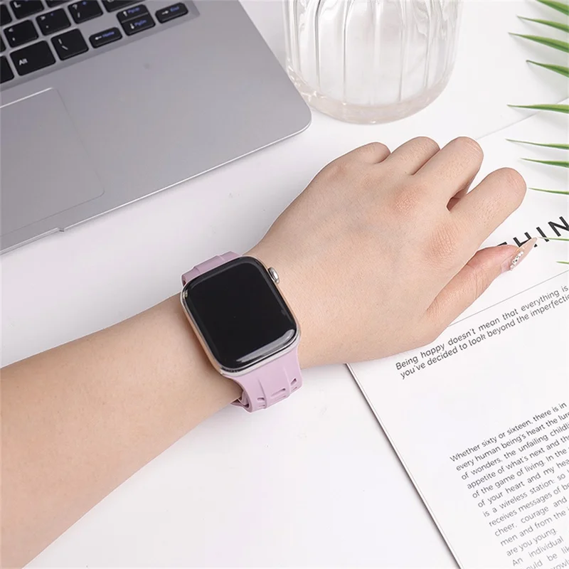 Silicone Band for Apple Watch Series 10 Ultra 9 8 7 SE 6 5 4 3 2 1 46mm 49mm 45mm 44mm 42mm Adjustable Watch Strap - Lavender