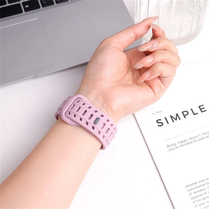 Silicone Band for Apple Watch Series 10 Ultra 9 8 7 SE 6 5 4 3 2 1 46mm 49mm 45mm 44mm 42mm Adjustable Watch Strap - Lavender