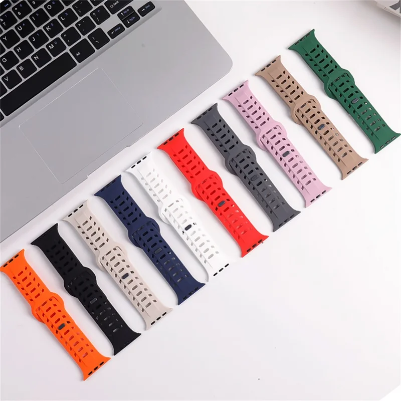 Silicone Band for Apple Watch Series 10 Ultra 9 8 7 SE 6 5 4 3 2 1 46mm 49mm 45mm 44mm 42mm Adjustable Watch Strap - Lavender
