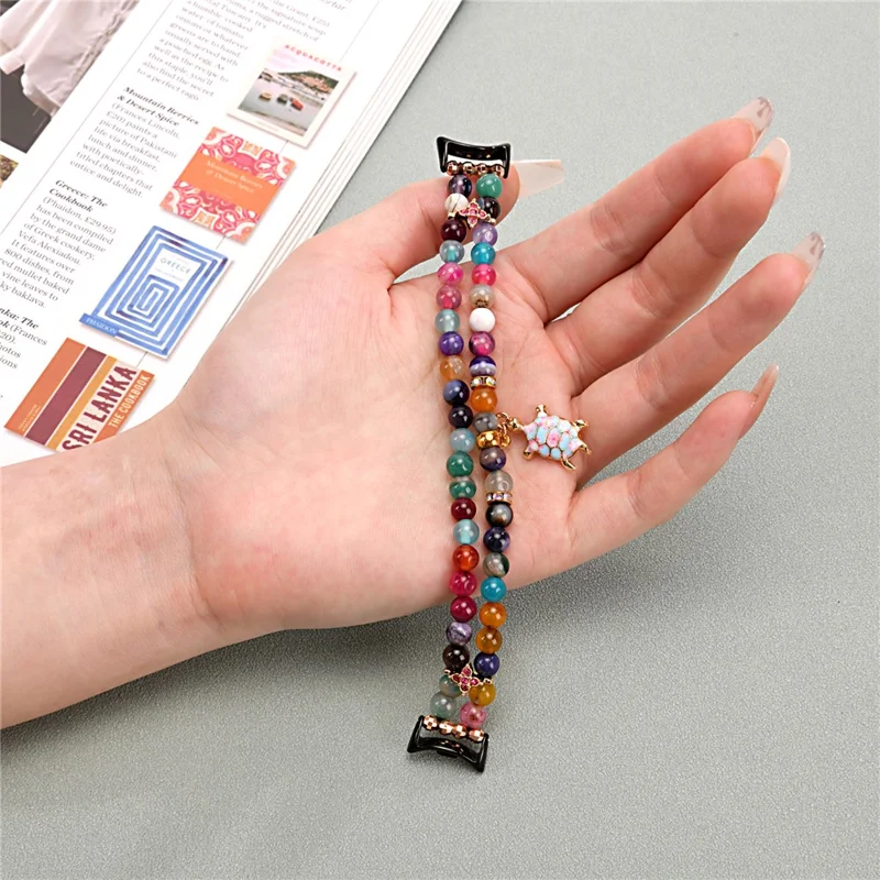 Pour Xiaomi Smart Band 9 / 8 Bracelet de Montre à Perles - Coloré / Pendentif Tortue