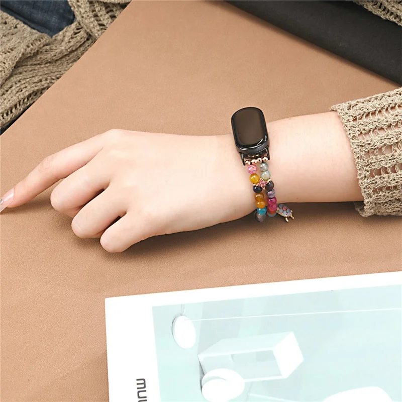 Pour Xiaomi Smart Band 9 / 8 Bracelet de Montre à Perles - Coloré / Pendentif Tortue