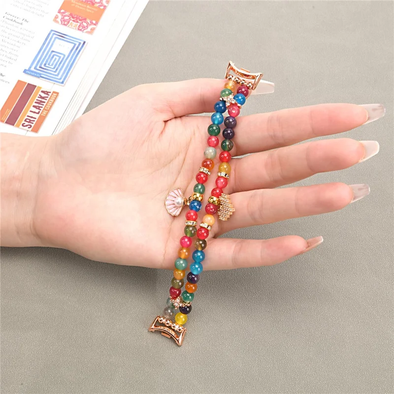 For Xiaomi Smart Band 9 / 8 Watch Strap Beaded Bracelet Wrist Band - Colorful