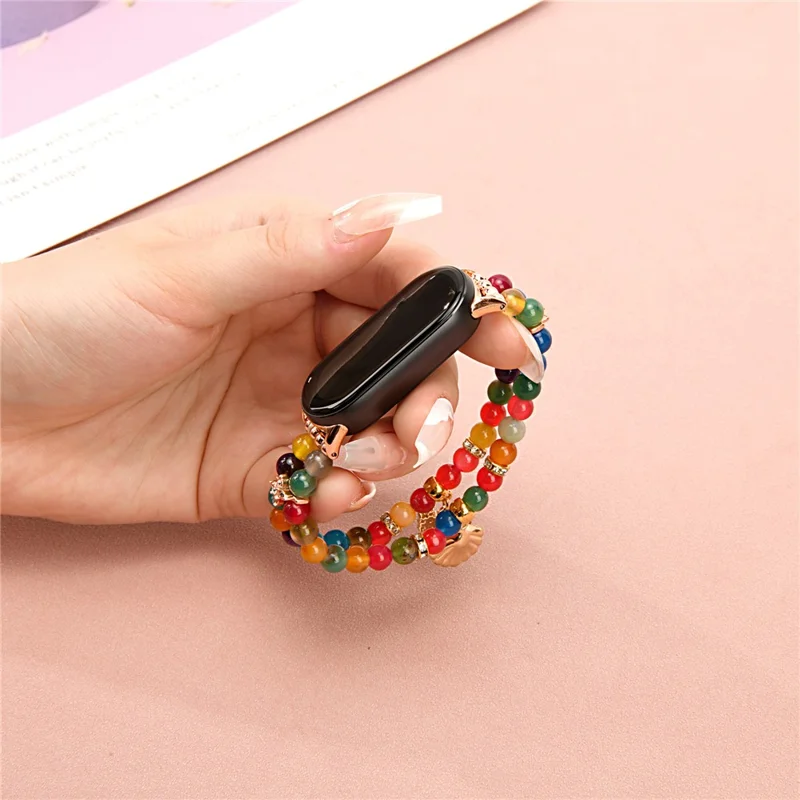 For Xiaomi Smart Band 9 / 8 Watch Strap Beaded Bracelet Wrist Band - Colorful