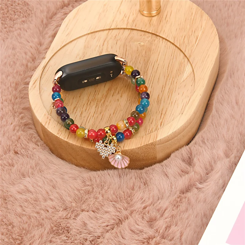 For Xiaomi Smart Band 9 / 8 Watch Strap Beaded Bracelet Wrist Band - Colorful