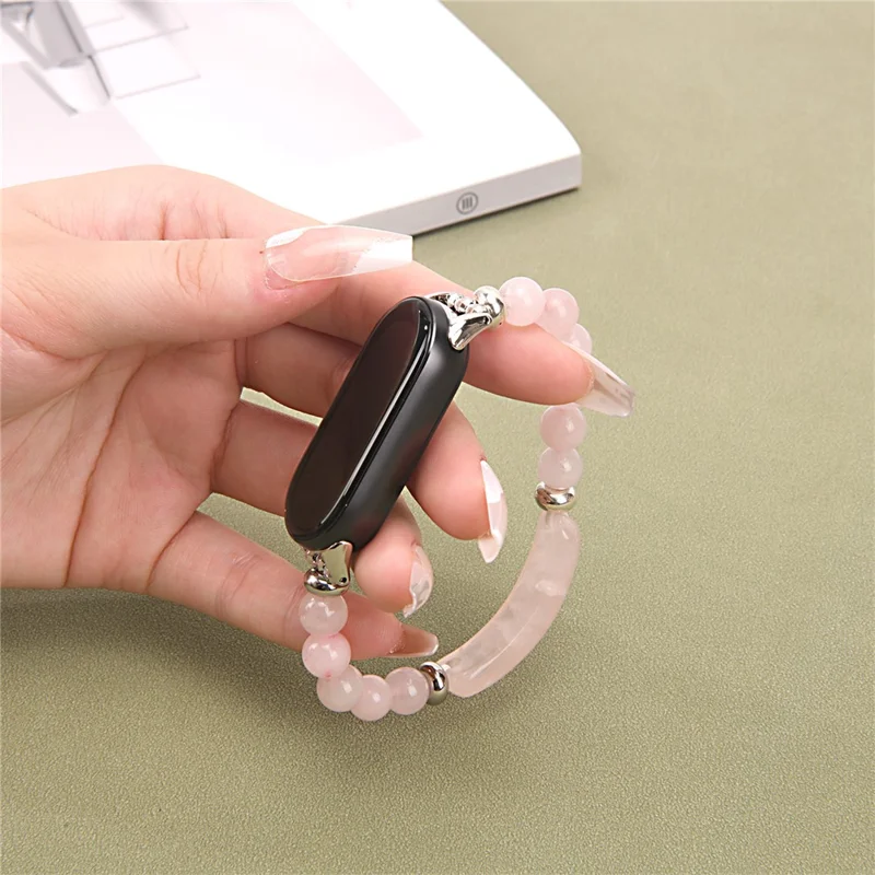 Correa de Pulsera Elegante con Cuentas para Xiaomi Smart Band 9 / 8 - Rosa
