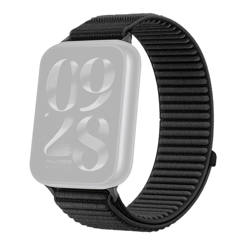Pour Xiaomi Smart Band 9 Pro / 8 Pro Bracelet Ruban Magique Nylon Tressé - Noir