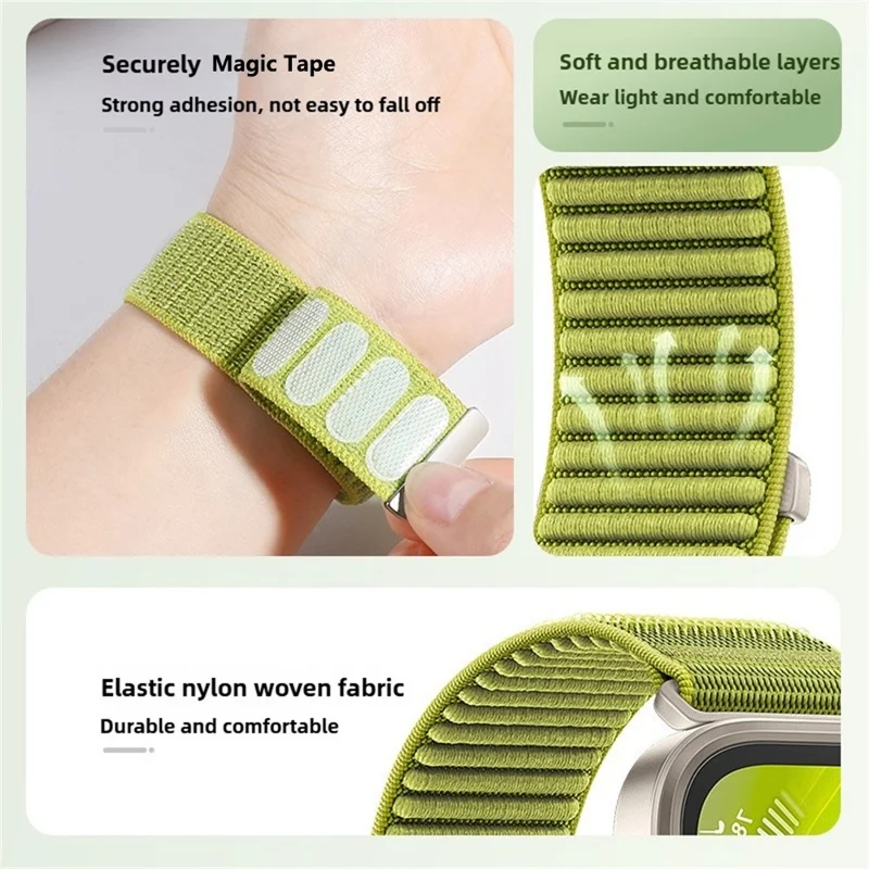 Pour Xiaomi Smart Band 9 Pro / 8 Pro Bracelet Ruban Magique Nylon Tressé - Noir