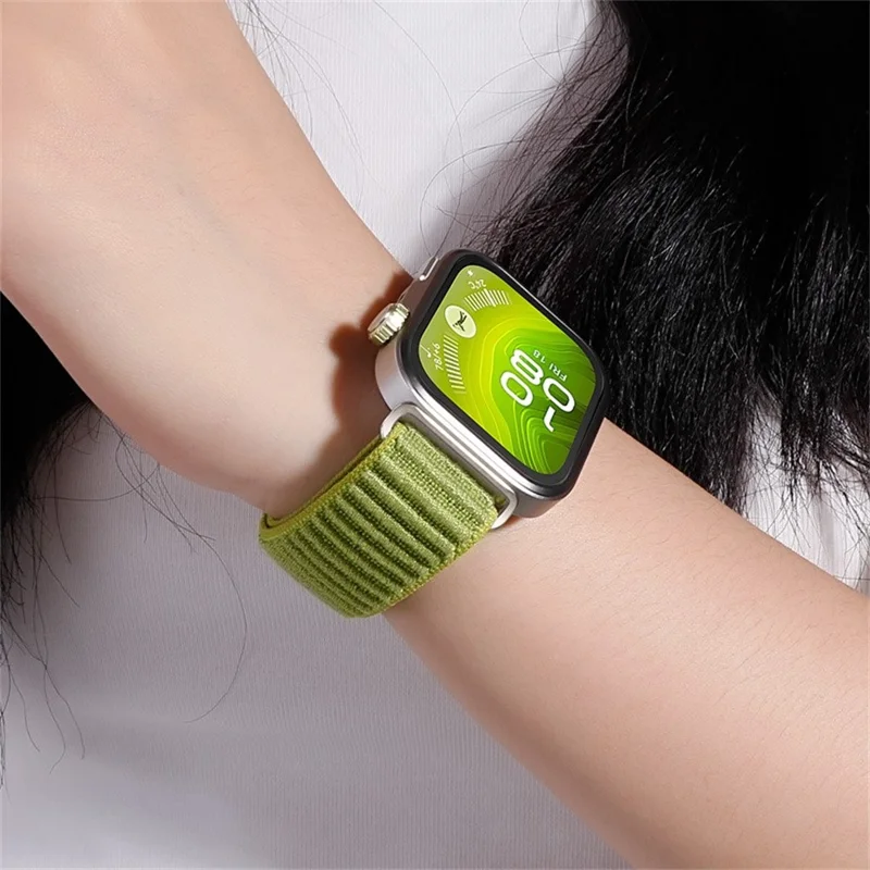 Pour Xiaomi Smart Band 9 Pro / 8 Pro Bracelet Ruban Magique Nylon Tressé - Noir