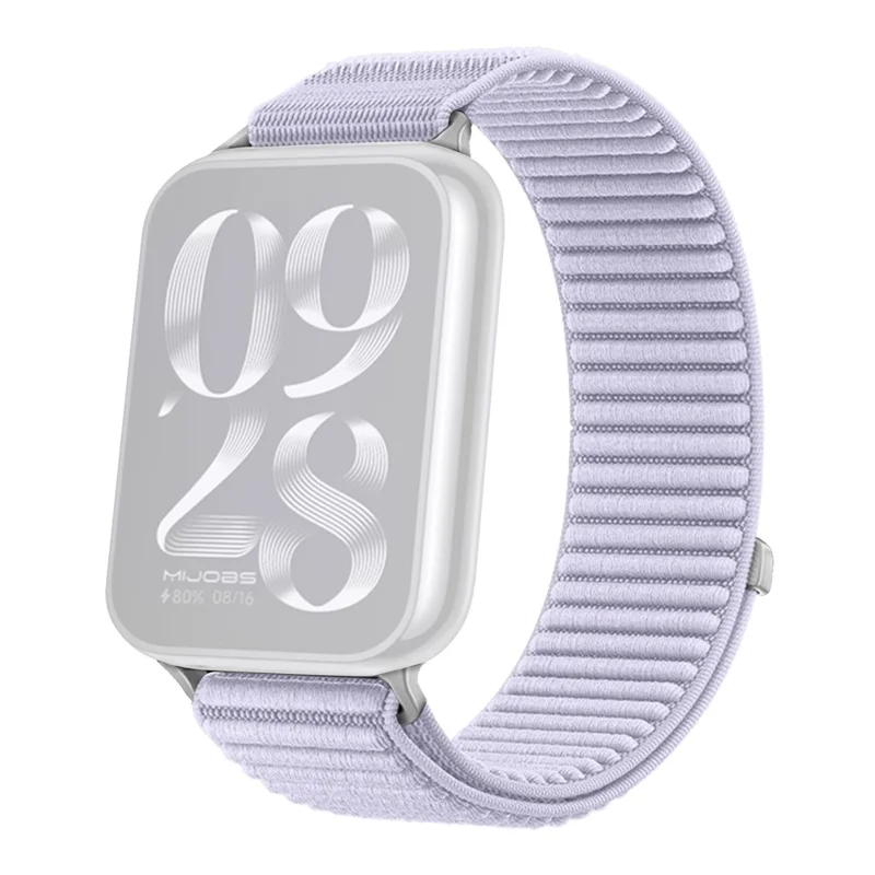 For Xiaomi Smart Band 9 Pro / 8 Pro Wrist Strap Magic Tape Nylon Woven Watch Band - Light Purple
