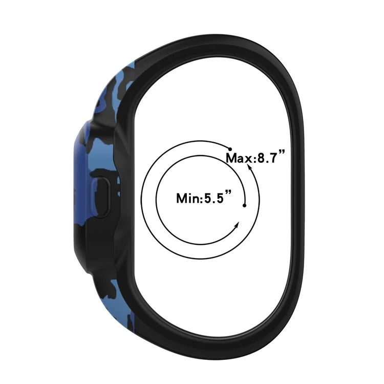 Bracelet de montre de remplacement en silicone pour l'impression de motifs Garmin Vivofit jr 3, Taille: L - Camouflage Bleu