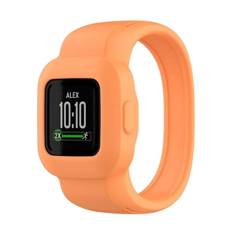 Solid Color Replacement Silicone Watch Band Wrist Strap for Garmin Vivofit jr 3, Size: S - Orange