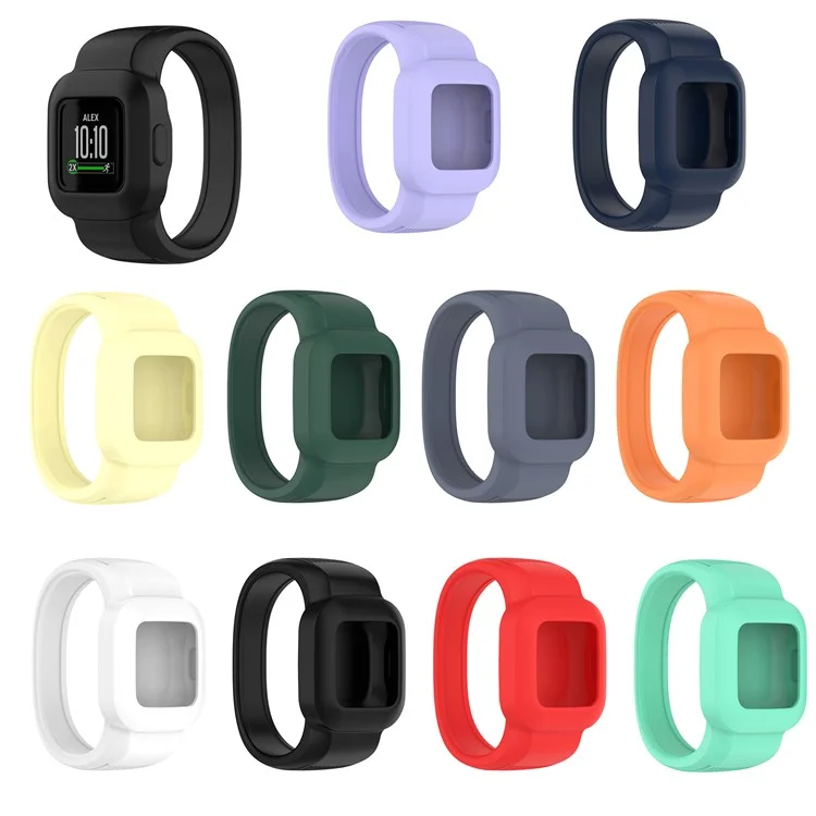 Solid Color Replacement Silicone Watch Band Wrist Strap for Garmin Vivofit jr 3, Size: S - Orange
