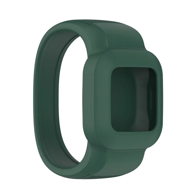 Solid Color Replacement Silicone Watch Band Wrist Strap for Garmin Vivofit jr 3, Size: S - Blackish Green