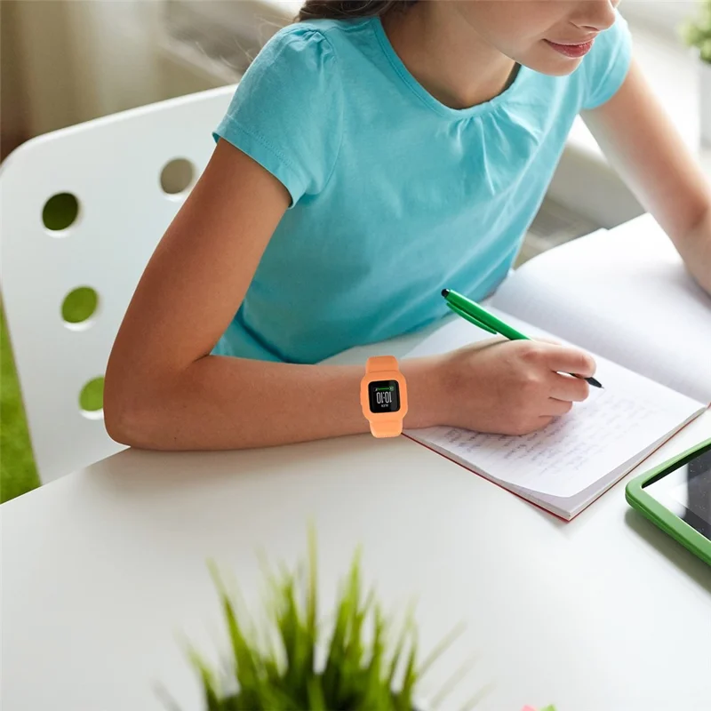 Solid Color Replacement Silicone Watch Band Wrist Strap for Garmin Vivofit jr 3, Size: S - Blackish Green