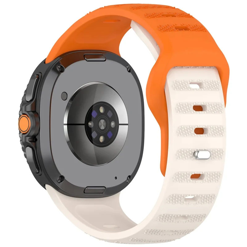 Replacement Strap for Samsung Galaxy Watch Ultra 2 / Watch8 / Watch8 Classic Dot Pattern Silicone Watch Band - Starlight / Orange