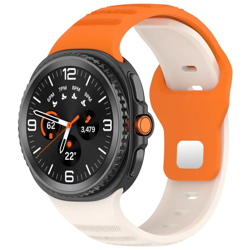Replacement Strap for Samsung Galaxy Watch Ultra 2 / Watch8 / Watch8 Classic Dot Pattern Silicone Watch Band - Starlight / Orange
