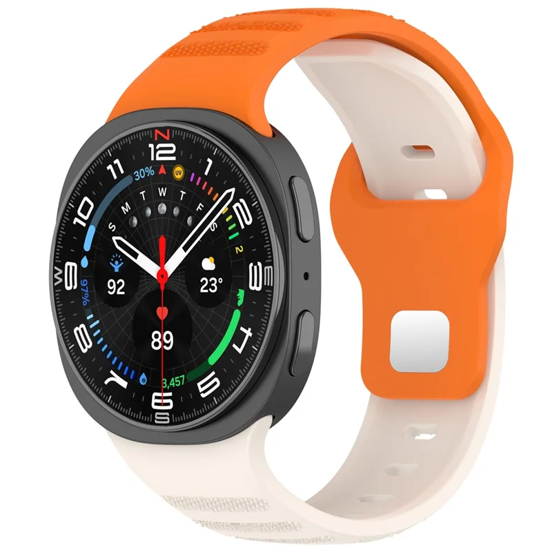 Replacement Strap for Samsung Galaxy Watch Ultra 2 / Watch8 / Watch8 Classic Dot Pattern Silicone Watch Band - Starlight / Orange