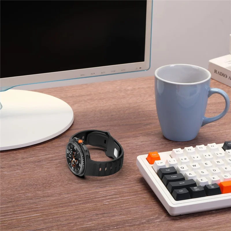 Replacement Strap for Samsung Galaxy Watch Ultra 2 / Watch8 / Watch8 Classic Dot Pattern Silicone Watch Band - Starlight / Orange
