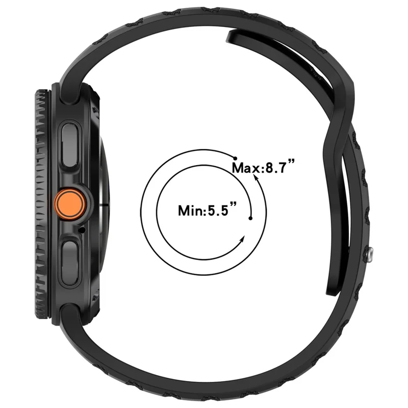 Replacement Strap for Samsung Galaxy Watch Ultra 2 / Watch8 / Watch8 Classic Dot Pattern Silicone Watch Band - Starlight / Orange