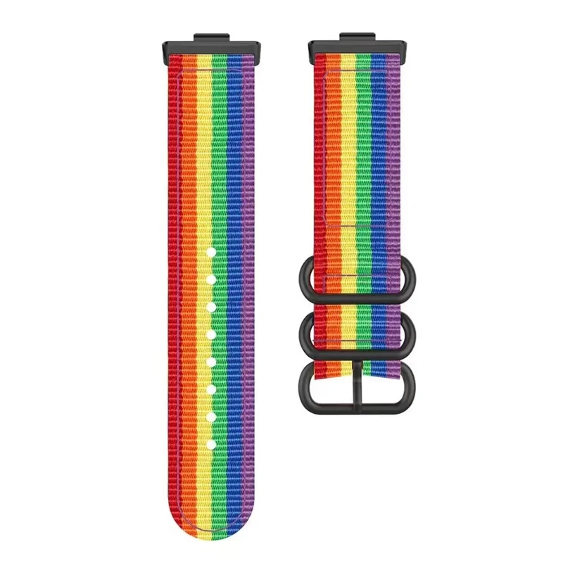 Watch Strap for Huawei Watch Fit 4 Pro / Fit 4 / Fit 3 Nylon Adjustable Wrist Band - Rainbow Color