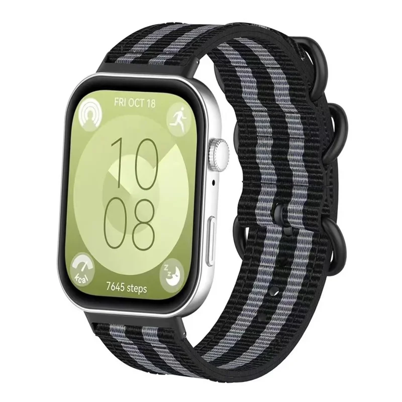 Watch Strap for Huawei Watch Fit 4 Pro / Fit 4 / Fit 3 Nylon Adjustable Wrist Band - Black / Grey