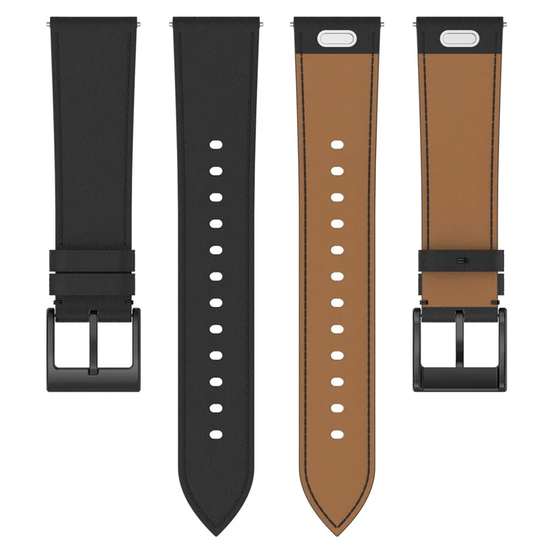 Für Huawei Watch GT 3 Pro 43mm Armband 20mm Ersatz Echtes Kuhlederner Armband - Schwarz