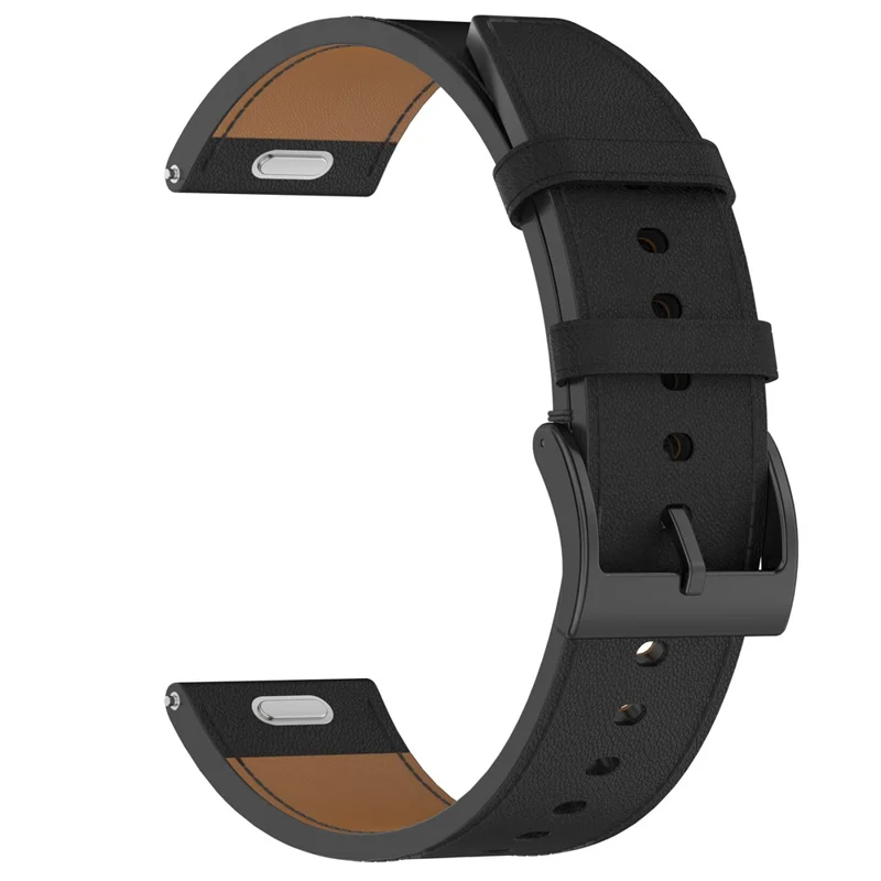 Für Huawei Watch GT 5 46mm Uhrenarmband 22mm Ersatz Echtes Kuhledergürtel - Schwarz