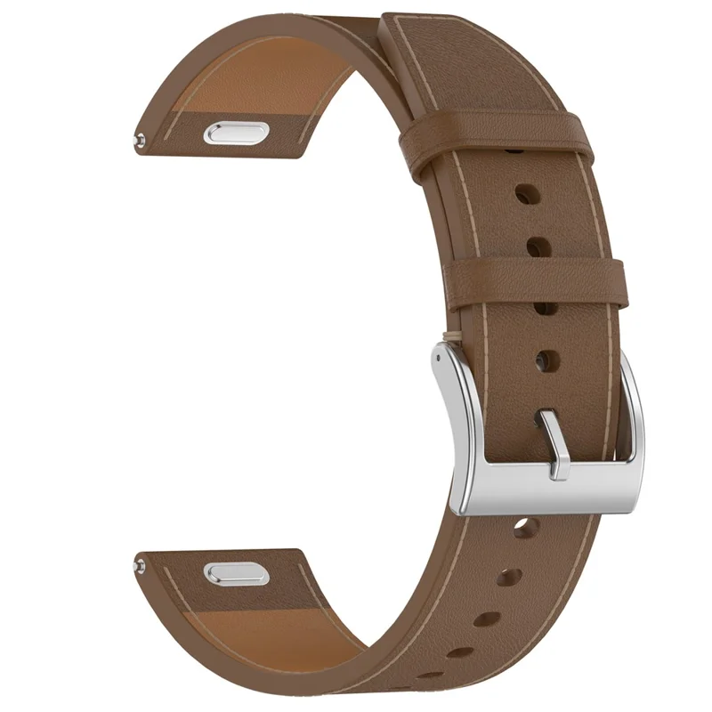 Pour Huawei Watch GT 5 46mm Bracelet de Montre 22mm Bracelet de Remplacement en Cuir de Vache Véritable - Marron