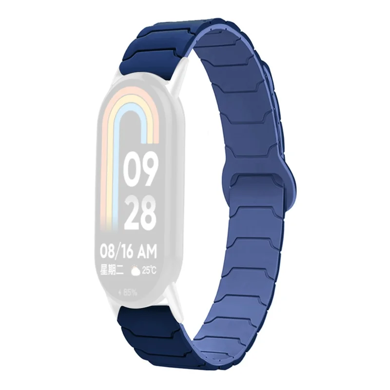 Watch Band for Xiaomi Smart Band 10 / 9 / 8 Silicone Magnetic Replacement Strap - Navy Blue