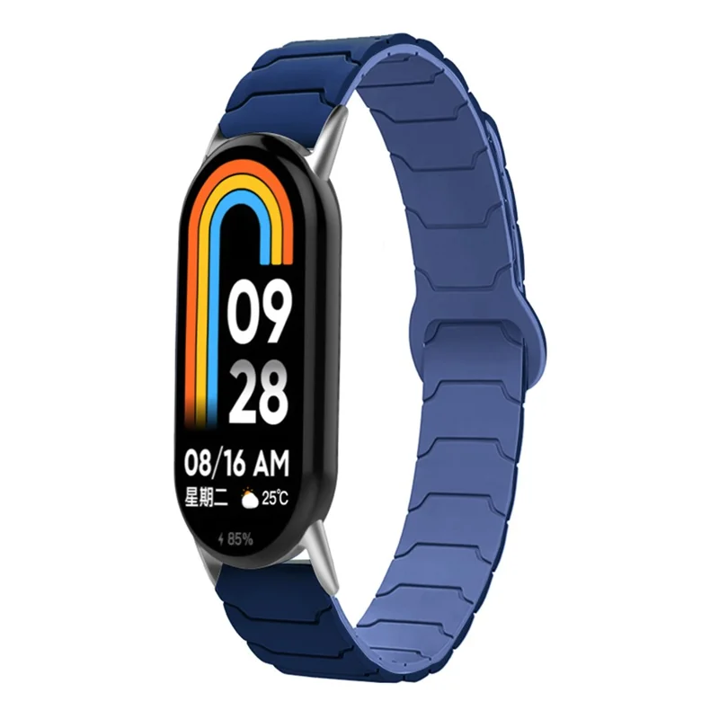 Watch Band for Xiaomi Smart Band 10 / 9 / 8 Silicone Magnetic Replacement Strap - Navy Blue
