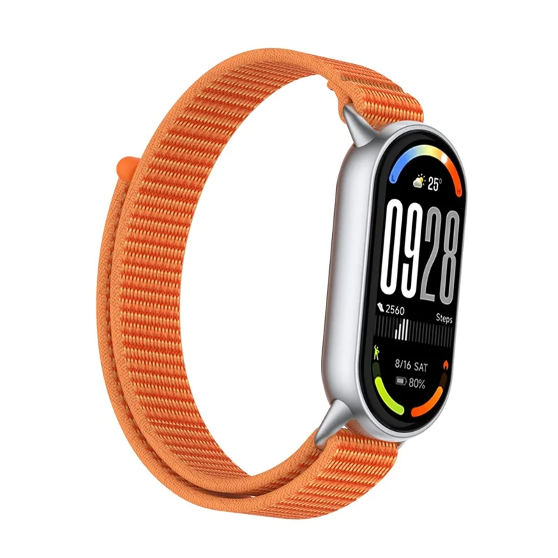 Wrist Strap for Xiaomi Smart Band 10 / 9 / 8 Magic Tape Nylon Loop Watch Band - Orange