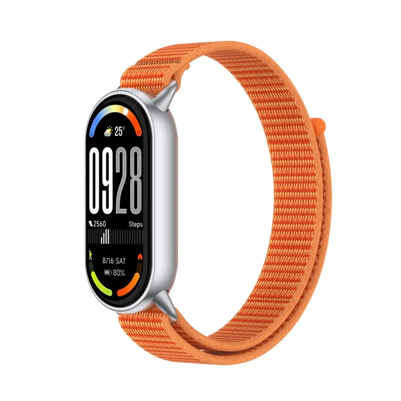 Wrist Strap for Xiaomi Smart Band 10 / 9 / 8 Magic Tape Nylon Loop Watch Band - Orange