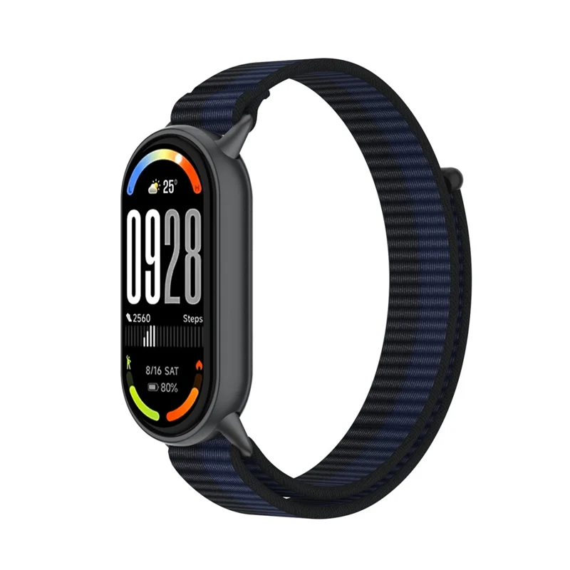Wrist Strap for Xiaomi Smart Band 10 / 9 / 8 Magic Tape Nylon Loop Watch Band - Dark Blue