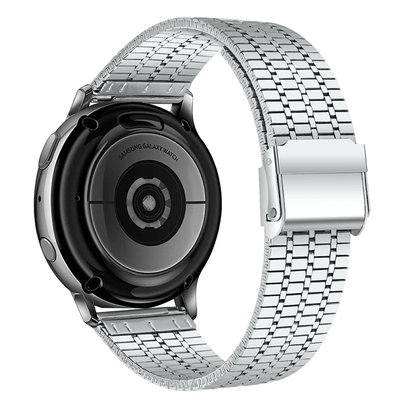 Watch Band for Garmin Vivoactive 4 Stainless Steel 7-Beads Silver Strap