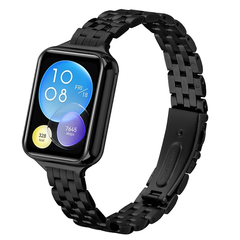 Für Xiaomi Redmi Watch 5 / 4 Armband Schlank Fünf-Glieder Edelstahl Schwarzes Armband