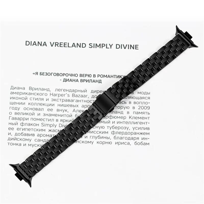 Für Xiaomi Redmi Watch 5 / 4 Armband Schlank Fünf-Glieder Edelstahl Schwarzes Armband