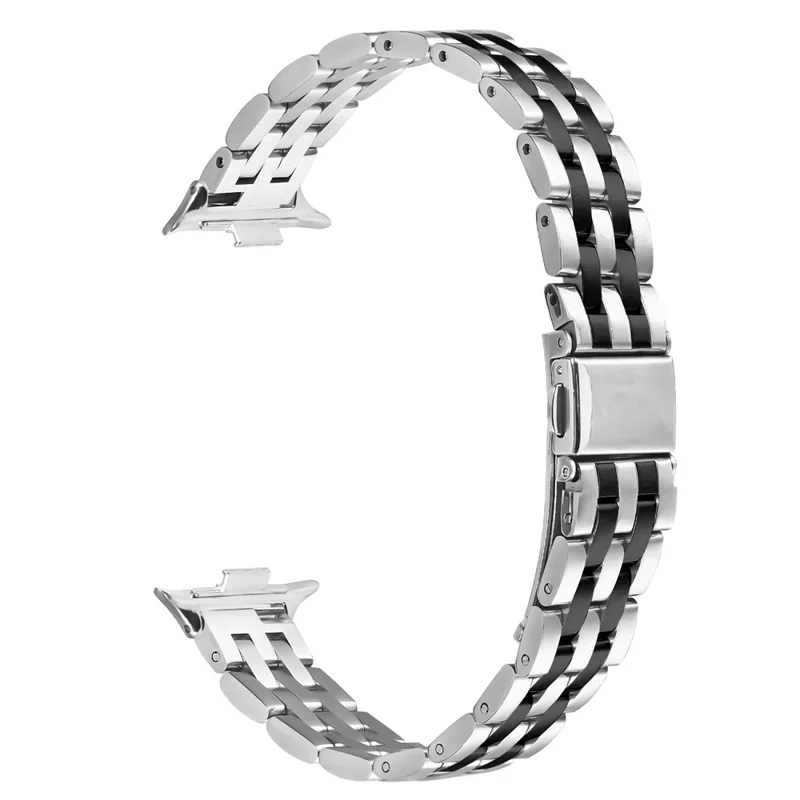 Pour Xiaomi Redmi Watch 5 / 4 Bracelet Fin en Acier Inoxydable à Cinq Maillons - Argent / Noir