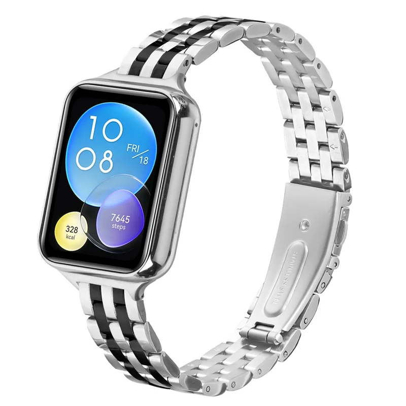 Pour Xiaomi Redmi Watch 5 / 4 Bracelet Fin en Acier Inoxydable à Cinq Maillons - Argent / Noir