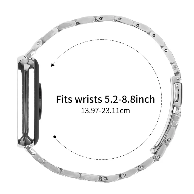 Pour Xiaomi Redmi Watch 5 / 4 Bracelet Fin en Acier Inoxydable à Cinq Maillons - Argent / Noir