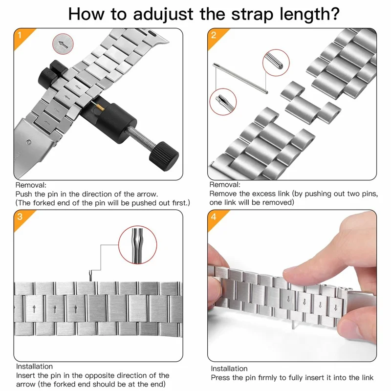 Metal Strap for Apple Watch Series 10 Ultra 9 8 7 SE 6 5 4 3 2 1 46mm 49mm 45mm 44mm 42mm Slim 3-Beads Silver Watch Band