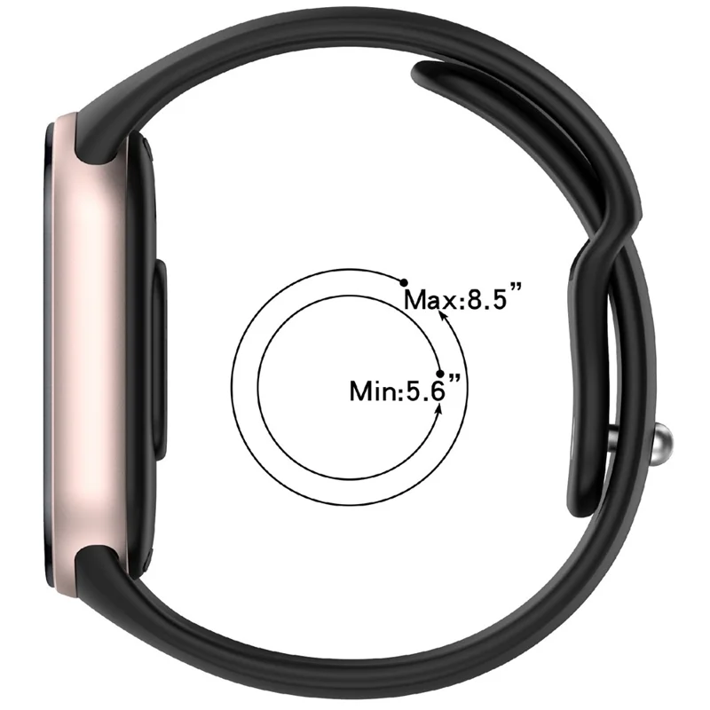 For Xiaomi Smart Band 10 / 9 / 8 Silicone Watch Band Reverse Buckle Wrist Strap - Black