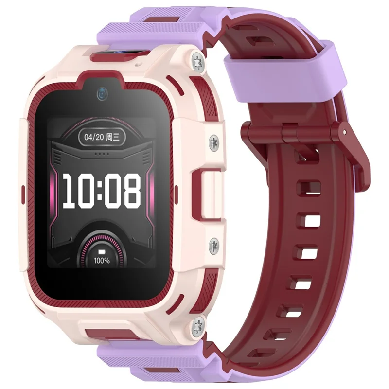 Pulseira de Relógio Infantil de 16MM Compatível com Honor Choice Whizkid 2Pro Pulseira de Silicone Substituta - Roxo / Vermelho