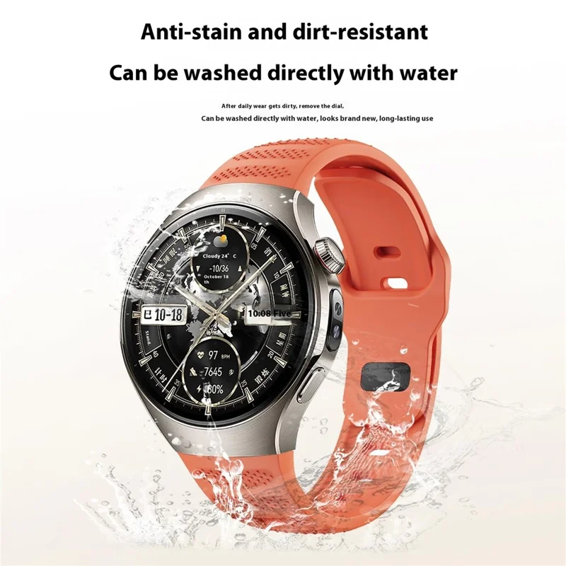 Für Huawei Watch 5 46mm Smartwatch Band Punktstruktur Silikon Armband - Orange